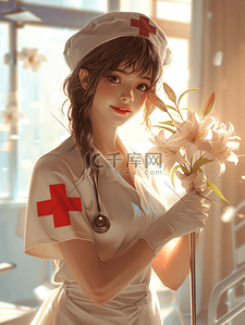 点赞插画图片_护士形象 关爱医疗
