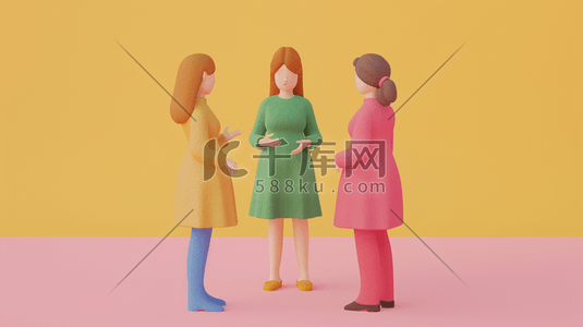 彩色25D简约女性人物站立的插画9