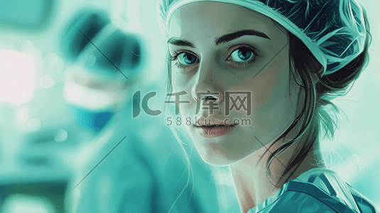 医疗实验室插画图片_科技生物实验室女性的插画1