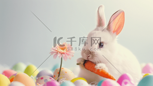 萝卜插画图片_彩色卡通动物小兔子萝卜的插画11