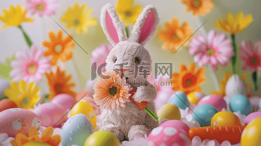 小兔子萝卜插画图片_彩色卡通动物小兔子萝卜的插画13