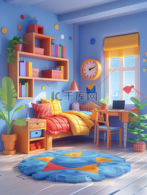 儿童卧室彩色卡通图片