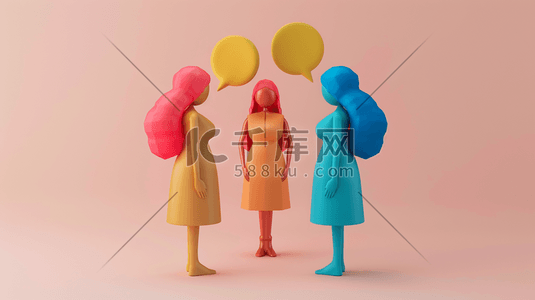 站立的麦克风插画图片_彩色25D简约女性人物站立的插画2