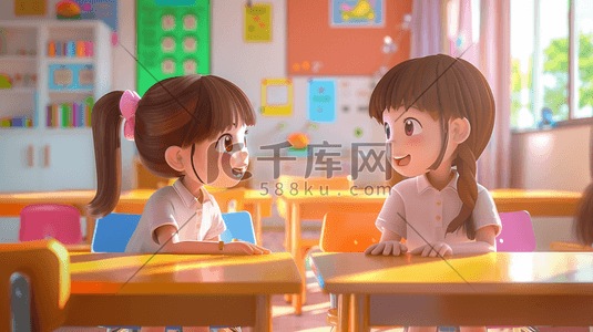 老师励志语插画图片_简约绘画课堂学生老师的插画6