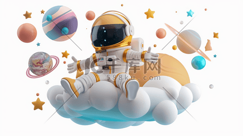 航空航天宇航员太空生活可爱插画7