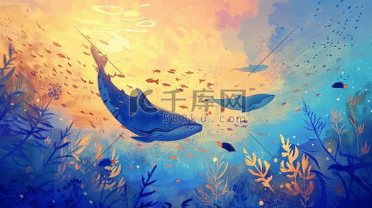 海底世界美景插画1