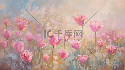 母亲节插画图片_春季郁金香唯美插画5