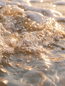 金色的海水闪闪发光图片