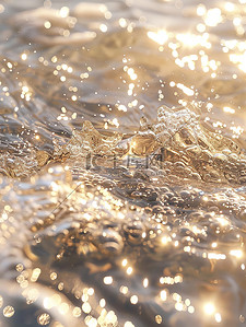 金色发光发光插画图片_金色的海水闪闪发光素材