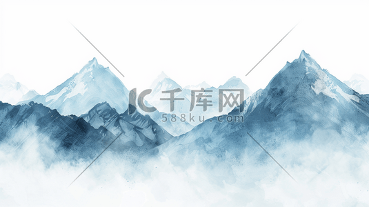 连绵不断群山手绘插画8