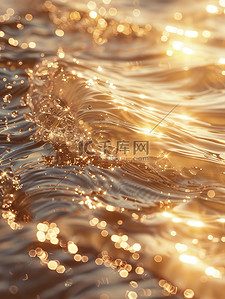 金色海浪插画图片_金色的海水闪闪发光插画