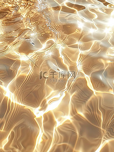 波浪海浪插画图片_金色的海水闪闪发光插图
