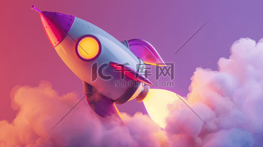 彩色卡通模型航天飞船发射的插画13