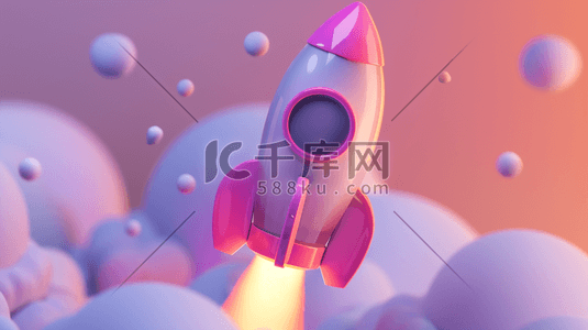 彩色卡通模型航天飞船发射的插画7