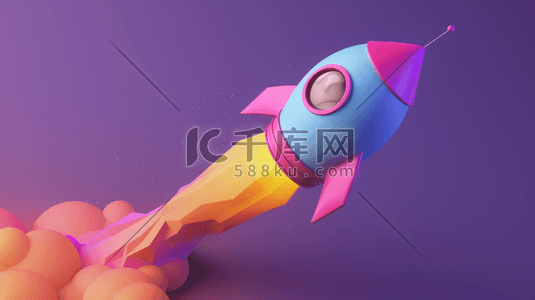 彩色卡通模型航天飞船发射的插画8