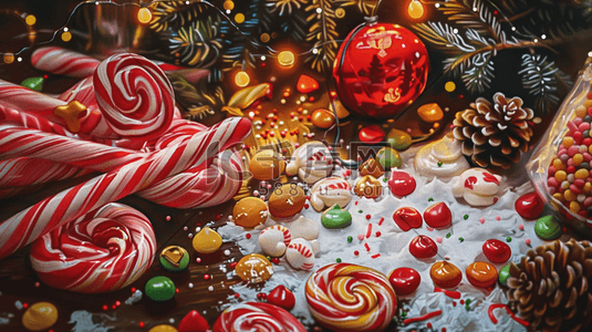 气球棒棒糖礼物盒插画图片_彩色五彩绚丽糖果棒棒糖的插画2
