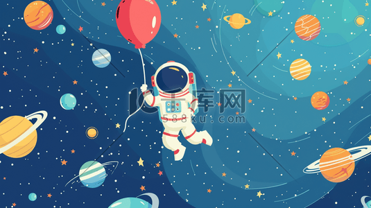 行星插画图片_深色宇航员星球行星太空运行的插画6