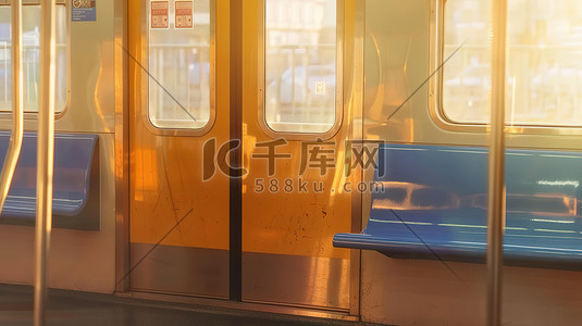地铁插画图片_早晨阳光明媚的地铁窗户图片
