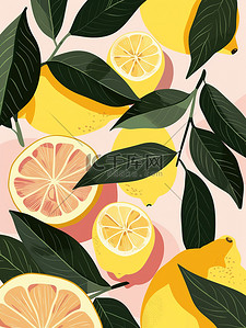 水果茶柠檬插画图片_柠檬生姜茶养生茶插画图片