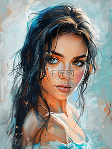 酸梅汤材料包插画图片_文艺甜美女生绘画