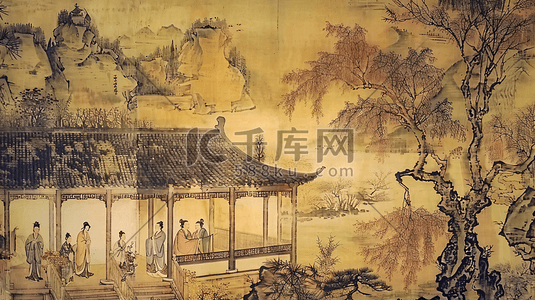 传统文化绘画插画图片_古代中国传统工笔画古风1