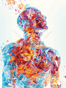 科技插画图片_几何图形肾呼吸内科