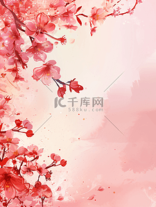 绽放生命力插画图片_樱花花朵