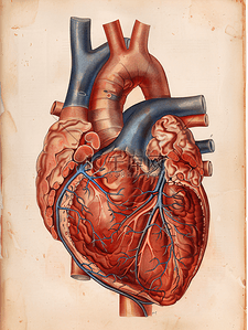 医学心血管插画图片_急性心肌梗死医疗照片示意图