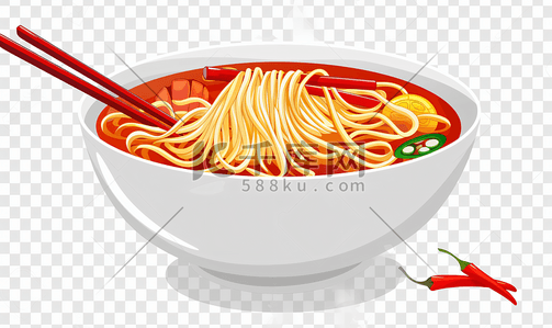 食材健康插画图片_方便面下菜