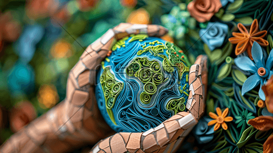 绿色地球星球插画图片_地球绿色环保低碳概念8