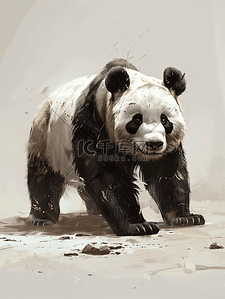 大熊猫欢迎插画图片_国宝大熊猫动物