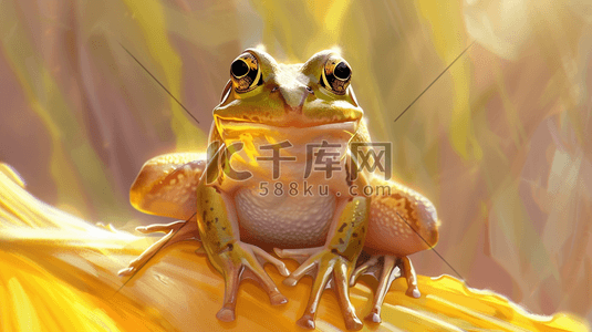 黄色的光芒插画图片_黄色金光闪闪户外青蛙的插画