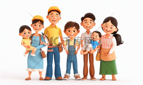 亚洲人幸福家庭与维修服务人员
