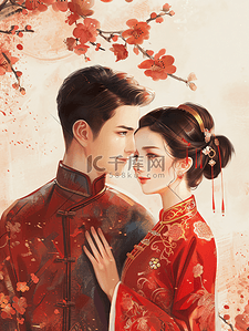 婚姻的两面性插画图片_亚洲人妻子关心丈夫