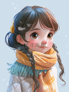 开心小女孩插画图片_外国小女孩人物