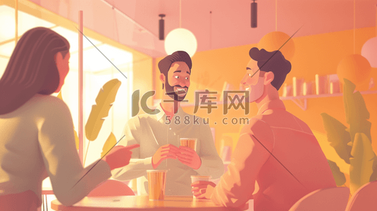 卡通人物插画图片_彩色扁平化卡通人物工作的插画2