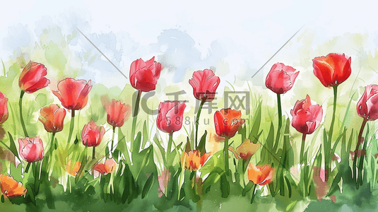 植物装饰花朵插画图片_彩色手绘花朵植物装饰插画