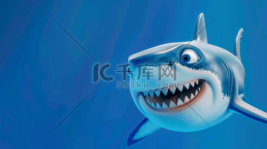 蓝色深海鱼类鲨鱼的插画12