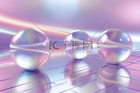 光效小球插画图片_玻璃珠透明光效质感合成创意素材背景