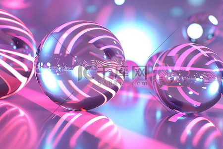 光效分子插画图片_玻璃珠透明光效质感合成创意素材背景