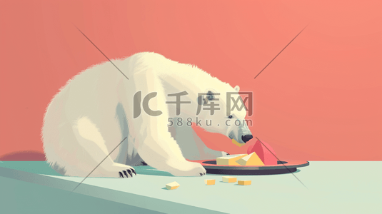 大熊猫脚印插画图片_彩色梦幻可爱大熊吃食物的插画