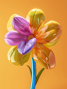 扎啤艺术字插画图片_唯美卡通彩色气球扎成花朵的插画