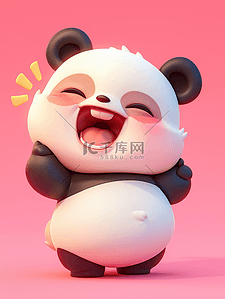 用钱卡通插画图片_彩色卡通可爱熊猫的插画
