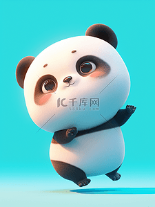 彩色卡通可爱熊猫的插画