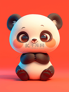 彩色卡通可爱熊猫的插画