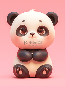 熊猫剪贴画插画图片_彩色卡通可爱熊猫的插画