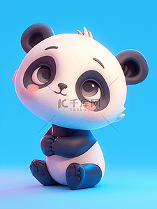 简约可爱风格插画图片_彩色卡通可爱熊猫的插画