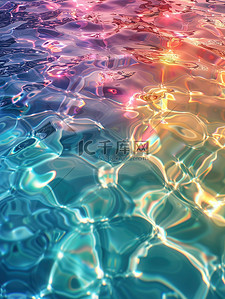 彩虹游泳池水的质感插画图片