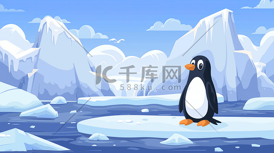 全球变暖企鹅插画6