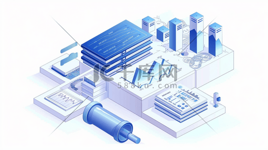 2.5D商务数据分析插画